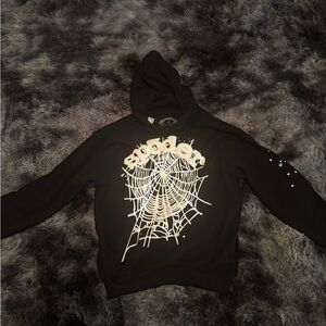 Black Spider Web Graphic Hoodie